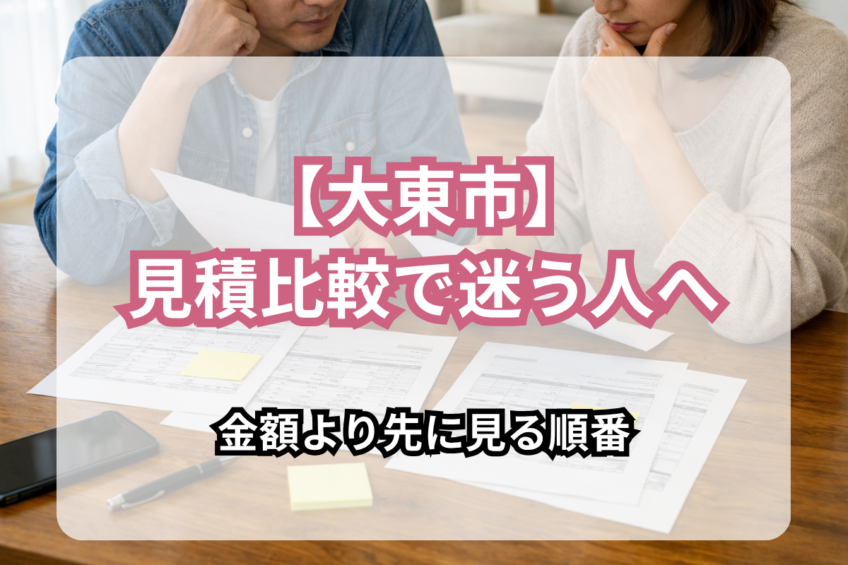 【大東市】外壁塗装の見積書チェック表<br>金額より先に見る3つの順番